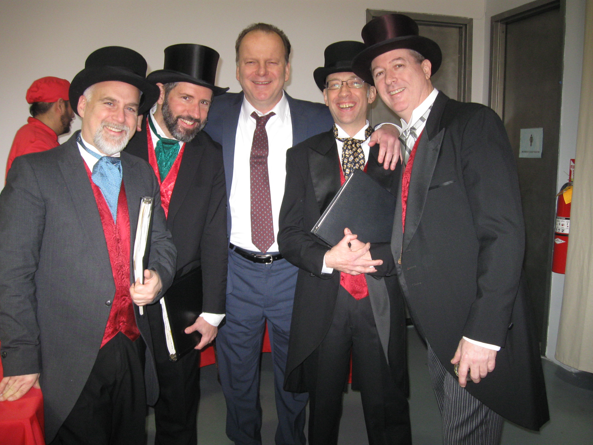 Carson Church and the Carolers with Robert Clohessy at Blue Bloods Christmas Party.