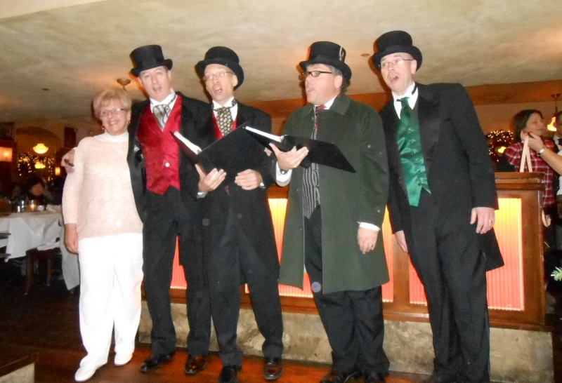 The Gentlemen Carolers Sing at Bond 45 Restaurant, NY