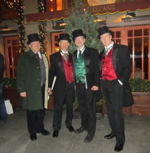 Gentlemen Carolers caroling at Trattoria dell Arte New York City